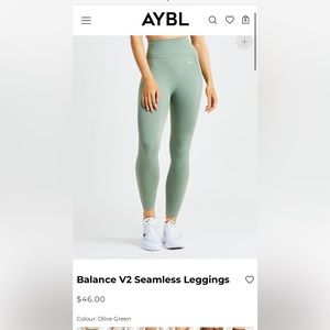 AYBL Balance v2 seamless leggings XS in Olive Green